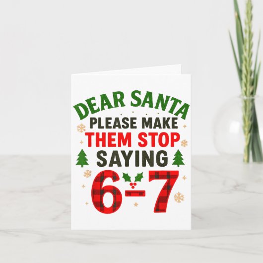 Beste Kerstman 67 Grappige Kerstmis Zes Zeven 6-7 Kaart (Voorkant)