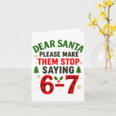 Beste Kerstman 67 Grappige Kerstmis Zes Zeven 6-7 Kaart (Gele Bloem)