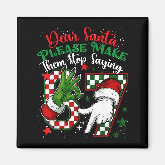 Beste Kerstman 67 Grappige Kerstmis Zes Zeven 6-7  Magneet (Voorkant)