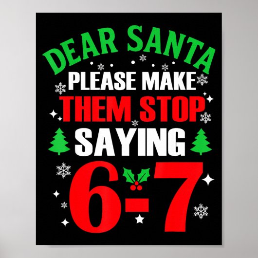 Beste Kerstman 67 Grappige Kerstmis Zes Zeven 6-7  Poster (Voorkant)