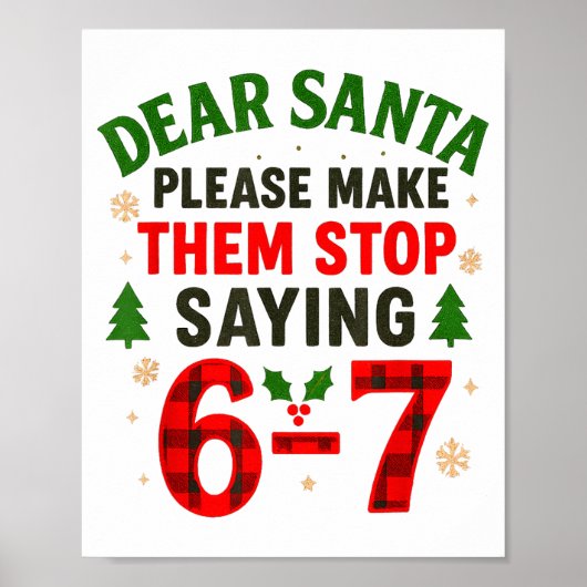 Beste Kerstman 67 Grappige Kerstmis Zes Zeven 6-7 Poster (Voorkant)
