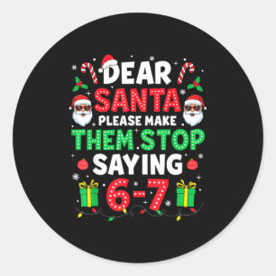 Beste Kerstman 67 Grappige Kerstmis Zes Zeven 6-7  Ronde Sticker