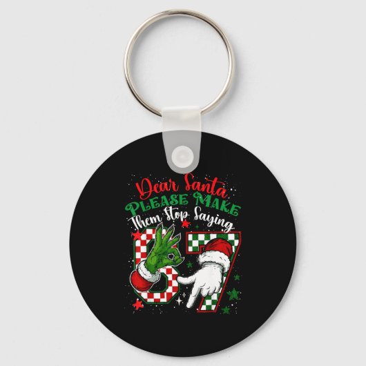 Beste Kerstman 67 Grappige Kerstmis Zes Zeven 6-7 Sleutelhanger (Voorkant)