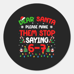 Beste Kerstman 67 Meme Grappig Kerstmis Zes Zeven  Ronde Sticker