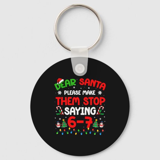 Beste Kerstman 67 Meme Grappig Kerstmis Zes Zeven Sleutelhanger (Voorkant)