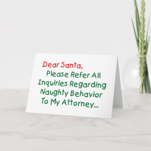 Beste Kerstman Advocaat - Grappige Kerstbrief Feestdagen Kaart (Voorkant)