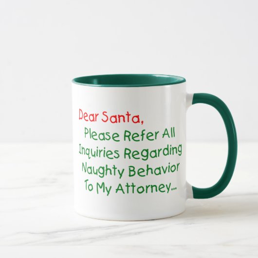 Beste Kerstman Advocaat - Grappige Kerstbrief Mok (Rechts)