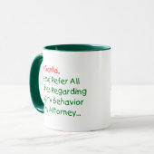 Beste Kerstman Advocaat - Grappige Kerstbrief Mok (Voorkant links)