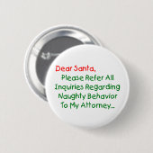 Beste Kerstman Advocaat - Grappige Kerstbrief Ronde Button 5,7 Cm (Voorkant /achterkant)