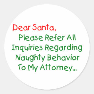 Beste Kerstman Advocaat - Grappige Kerstbrief Ronde Sticker