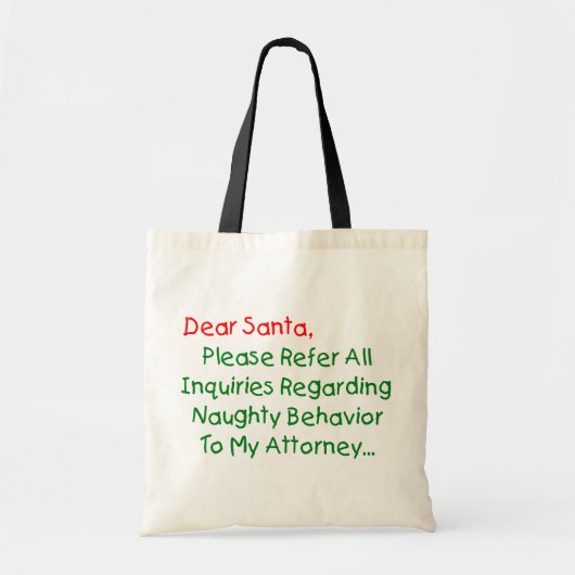 Beste Kerstman Advocaat - Grappige Kerstbrief Tote Bag (Voorkant)