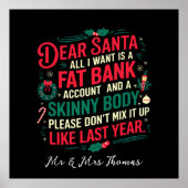 Beste Kerstman, alles wat ik wil is een dikke bank Poster (Voorkant)