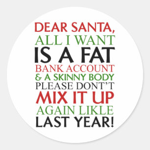 Beste Kerstman, alles wat ik wil is een dikke NK-a Ronde Sticker
