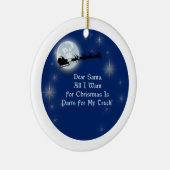 Beste kerstman, alles wat ik wil voor de kerstavon keramisch ornament (Rechts)