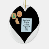 Beste kerstman, alsjeblieft, breng speelgoed mee keramisch ornament (Rechts)