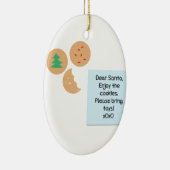 Beste kerstman, alsjeblieft, breng speelgoed mee keramisch ornament (Rechts)