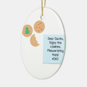 Beste kerstman, alsjeblieft, breng speelgoed mee keramisch ornament (Links)