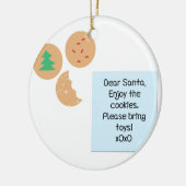 Beste kerstman, alsjeblieft, breng speelgoed mee keramisch ornament (Links)