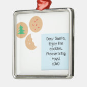 Beste kerstman, alsjeblieft, breng speelgoed mee metalen ornament (Links)