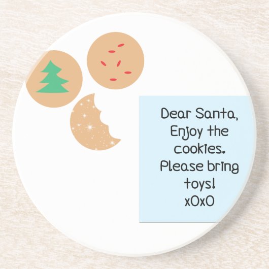 Beste kerstman, alsjeblieft, breng speelgoed mee zandsteen onderzetter (Voorkant)