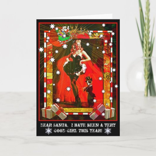 Beste Kerstman, ben ik een zeer Goed Meisje Feestdagen Kaart (Voorkant)