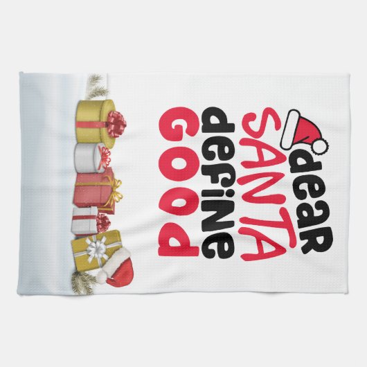 Beste Kerstman, bepaal goede keuken Theedoek (Horizontaal)