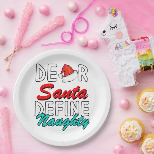 Beste Kerstman, bepaal het echte kerstontwerp Papieren Bordje (Feest)