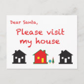 Beste kerstman, bezoek mijn huis feestdagenkaart (Voorkant)