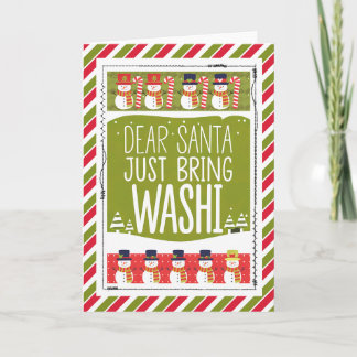 Beste Kerstman Breng Alleen Washi Sneeuwman Kaart