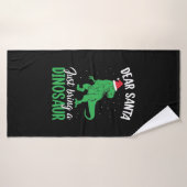 Beste kerstman, breng een dinosaurus mee badhanddoek (Badhanddoek)