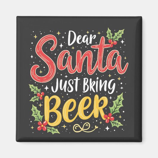 Beste Kerstman, Breng gewoon bier Kerstman Magneet (Voorkant)