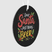 Beste Kerstman, Breng gewoon bier Kerstman Ornament (voorkant)