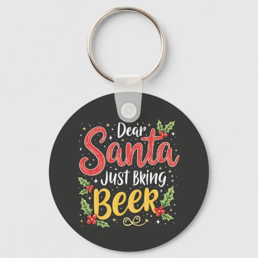 Beste Kerstman, Breng gewoon bier Kerstman Sleutelhanger (Voorkant)