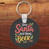 Beste Kerstman, Breng gewoon bier Kerstman Sleutelhanger (Voorkant)