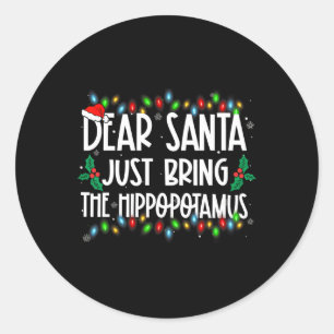 Beste Kerstman Breng Gewoon De Nijlpaard Kerst Fam Ronde Sticker