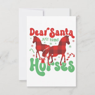 Beste Kerstman Breng gewoon de Paarden Funny Kerst Bedankkaart