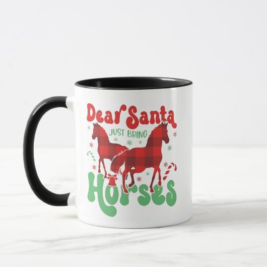 Beste Kerstman Breng gewoon de Paarden Funny Kerst Mok (Links)