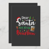 Beste Kerstman, breng gewoon Kerstmis met Bourbon  Bedankkaart (Voorkant / Achterkant)