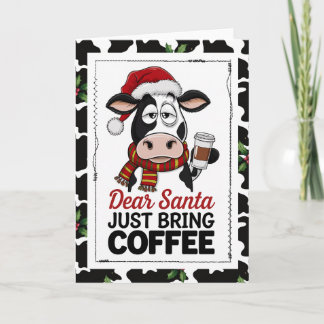 Beste Kerstman Breng gewoon koffie Koe Kaart