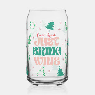 Beste Kerstman, breng gewoon wijn Blikvorm Glas