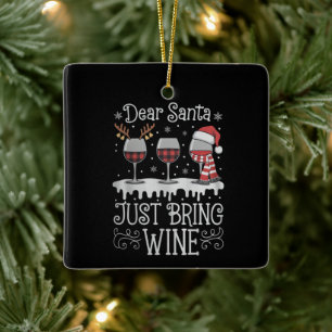 Beste Kerstman Breng gewoon wijn Kerst Drankfeest Keramisch Ornament