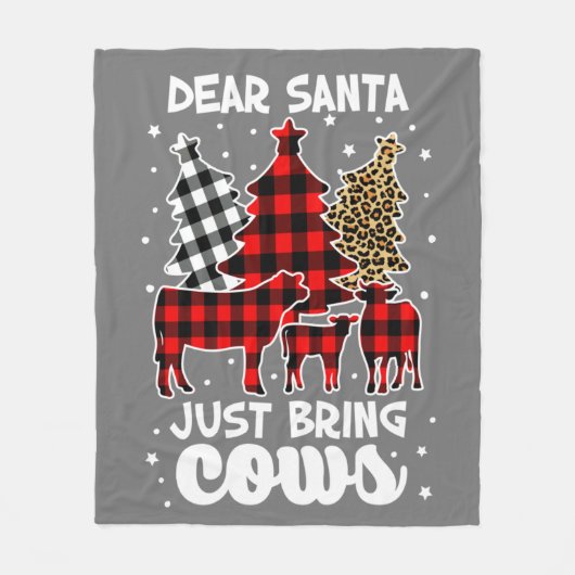 Beste kerstman, breng Koeien kerstbuffel mee Fleece Deken (Voorkant)