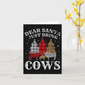 Beste kerstman, breng Koeien kerstbuffel mee Kaart (Gele Bloem)