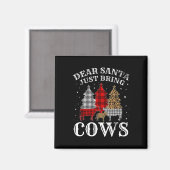 Beste kerstman, breng Koeien kerstbuffel mee Magneet (Voorkant / Achterkant)