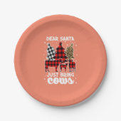 Beste kerstman, breng Koeien kerstbuffel mee Papieren Bordje (Voorkant)