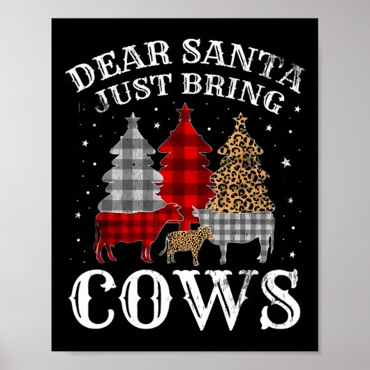 Beste kerstman, breng Koeien kerstbuffel mee Poster (Voorkant)