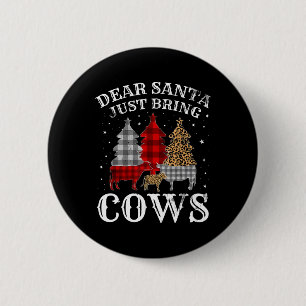 Beste kerstman, breng Koeien kerstbuffel mee Ronde Button 5,7 Cm