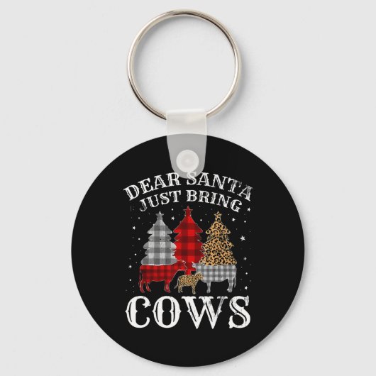 Beste kerstman, breng Koeien kerstbuffel mee Sleutelhanger (Voorkant)