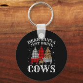 Beste kerstman, breng Koeien kerstbuffel mee Sleutelhanger (Voorkant)