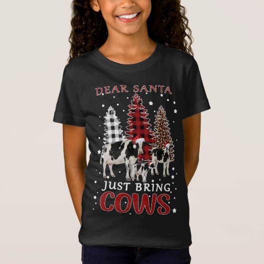 Beste kerstman, breng Koeien kerstbuffel mee T-shirt (Voorkant)